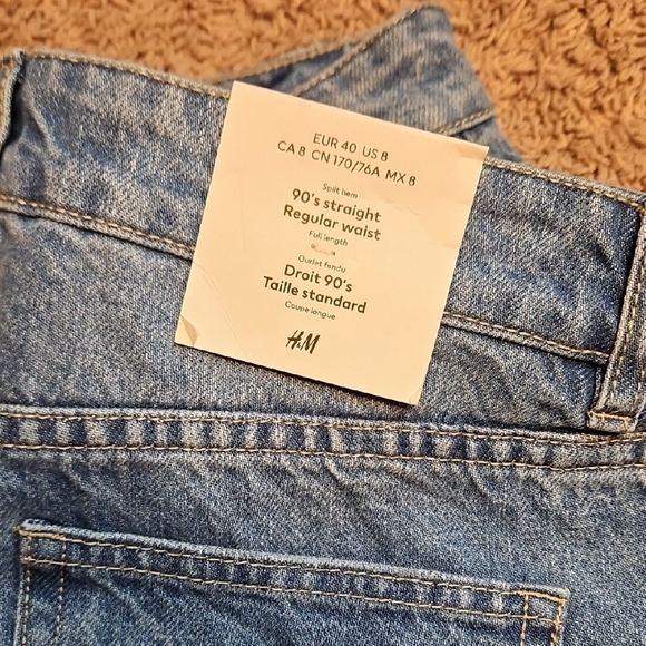 H&M 90's Straight Split Hem Jeans - Picture 2 of 9